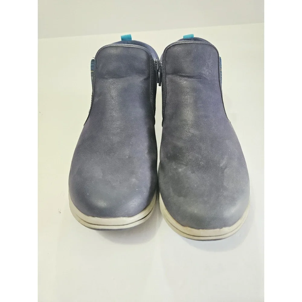 Clarks‎ Breeze Clover Ankle Boots Womens 9.5 Blue Side Zip Cloudstepper Casual